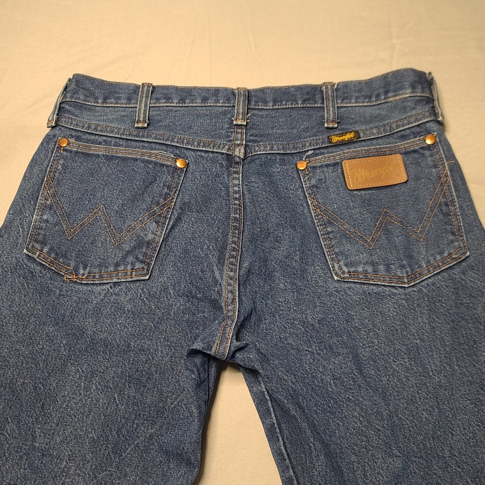 Wrangler Jeans Mens 34x29 Blue 13MWZ Cowboy Cut Straight Leg Made in USA Vintage